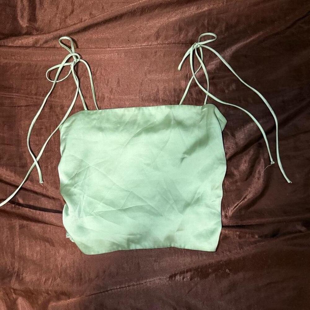 Urban outfitters green satin tank